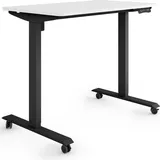 eSmart ETX-121BW 100 x 60 cm Weiß Ergonomischer Steh-Sitz-Schreibtisch auf Rollen Stufenlos elektrisch höhenverstellbar 78,5 - 128,5 cm 3... - Weiß