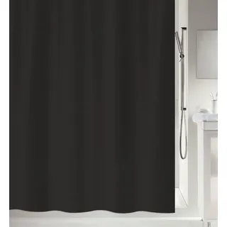 spirella Duschvorhang PRIMO Breite 180 cm, Anti-Schimmel Textil-Duschvorhang, Polyester, 180x180 cm, waschbar, schwarz schwarz 180 cm x 180 cm