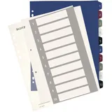 Leitz Register DIN A4 1-10 Polypropylen Mehrfarbig 10 Registerblätter extrabreit, PC-beschriftbar 12370000