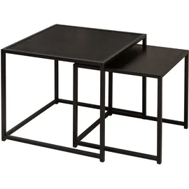 Riess-Ambiente 2er Set SLIM LINE 50cm schwarz Marmor-Design Metallgestell Couchtisch