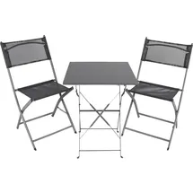 Mojawo 3tlg Bistroset Gartenmöbelset Outdoormöbel Balkon klappbar Farbauswahl - Grau