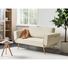 Beliani Schlafsofa Stoff Beige SAARELA