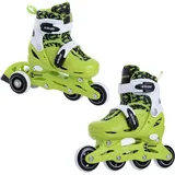 Madivo Dino Kinder Set 2in1 Inliner/Triskates VERSTELLBAR | ABEC-5 Rollschuhe | Inlineskates umbaubar zu Rollschuhe | Grün/Schwarz | Größen: 26-29, 30-33 (S (30-33))