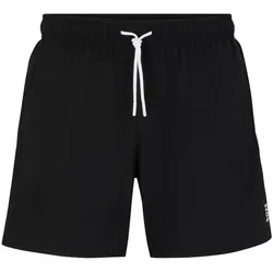BOSS Herren Badeshorts - Iconic, Swim Shorts, Badehose, Signature-Streifen, Logo Schwarz M