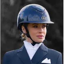 InterApi Fairplay Reithelm Apoleus Shiny navy mit Strass, Größe:55-57