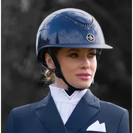 InterApi Fairplay Reithelm Apoleus Shiny navy mit Strass, Größe:55-57