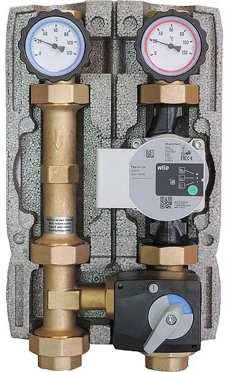 Heizkreisset Easyflow DN 32 (1 1/4''), 3-Wege-Mischer mit Stellmotor, Wilo Para 30/8-75 SC
