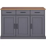 Interlink Inter Link FSC Sideboard Forenzo, Kiefer Massivholz - grau, oak Colori