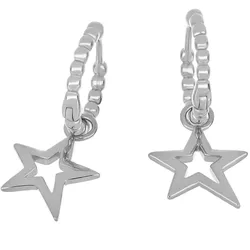 Paar Creolen FIRETTI "Schmuck Geschenk Silber 925 Ohrschmuck Sterne", silber (silberfarben), Ohrringe, Damen, Silber 925 (Sterlingsilber)