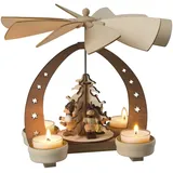 Holz-Glas-Design HGD Pyramide Winterkinder 16 x 12 x 19 cm