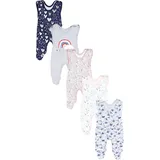 TupTam Baby Unisex Strampler mit Aufdruck Spruch 5er Pack, Farbe: Blumen Regenbogen Herzen, Größe: 80 - 80