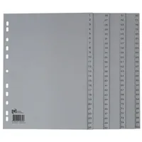 Oxford Kunststoff-Register, 1-100, DIN A4, grau