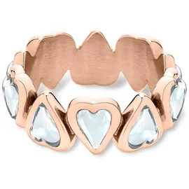 Liebeskind Berlin Fingerring Glass Heart - Gr. 56 - in Gold - wasserfest & hautfreundlich