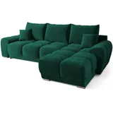 bromarkt Ecksofa Dunkelgrün, Textil, 3-Sitzer, L-Form,L-Form, 298x184 cm, Wohnzimmer, Sofas & Couches, Wohnlandschaften, Ecksofas
