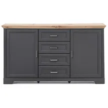 Lomadox Kommode Graphit mit Eiche JÜLICH-77