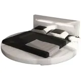 JVmoebel Bett Rundes Bett Design Betten Rundbett Polster Round xxl Beleuchtet, Made in Europa weiß