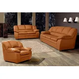 Cotta Polstergarnitur COTTA "Casino", braun (brandy,), H:88cm T:92cm, FSC-zertifizierter Holzwerkstoff, Sitzmöbel-Sets, Sessel, 2-Sitzer, 2,5-Sitzer, hohe Rückenlehne