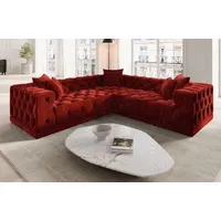 Sofa Dreams Ecksofa Polster Designer Samt Stoff Sofa Palma L Form Stoffsofa rot