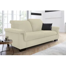 DOMO collection "Sully", beige (creme), B:210cm H:84cm T:102cm, Luxus-Microfaser (100% Polyester);Kunstleder SOFTLUX;Luxus-Microfaser ALTARA NUBUCK (100% Polyester);Chenille (100% Polyester), Sofas, wahlweise mit Rückenverstellung
