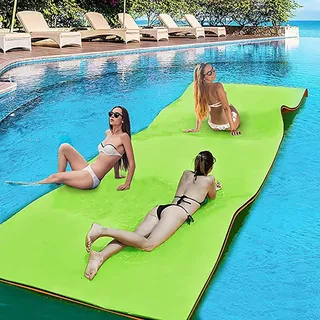 Llchaensc Schwimmende Matte für den See, schwimmendes Schaumstoff-Wasserpad für Kinder und Erwachsene, 2-lagig, reißfest, XPE-Schaumstoff, Pool-Schwimmer für Party, Grün, 150 x 60 x 2,2 cm