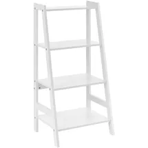 [en.casa] Leiterregal Himare 90x43x32 cm, mit 4 Fächern Weiß,
