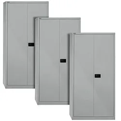 AKTION: 3 BISLEY Stahlschränke Universal E782A04355P3 silber 91,4 x 40,0 x 195,0 cm, aufgebaut
