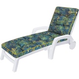 HOBBYGARDEN Auflagen für Deckchair, Liegenauflage, Gartenliege Auflage 201x55x8 cm Bequeme Polsterauflage für Sonnenliege, Liegestuhl, Kissen - Grüne Wiese