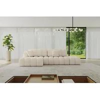 altdecor Ecksofa Cord mit Schlaffunktion 2-Sitzer Beige