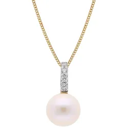 trendor 68460 Perlen-Anhänger Gold 333/8kt mit vergoldeter Silberkette, 45 cm