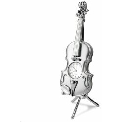 Designer Tischuhr Violine grau aus Metall