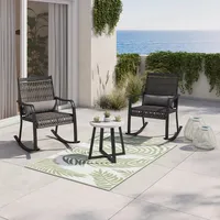 Balkonset Mathilda Dunkelgr. Metall/Outdoorstoff +Abdeckung