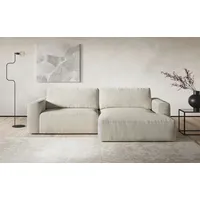 Ecksofa COTTA "Lasso L-Form, XL-Sofa", weiß (ivory), B:288cm, 88% Polyester, 12% Polyamid, Sofas, mit breiter Recamiere im trendigen Cord oder angenehmen Strukturstoff