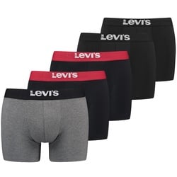 Levis Herren Boxershort SOLID BASIC BOXER 5er Pack in XL Schwarz/Grau