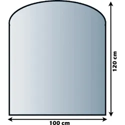 Glasbodenplatte leichte Rundung / mit Fase - glasklar