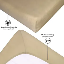 Esprit Spannbettlaken Baumwolle-Elasthan 100 x 200 cm beige 2 St.