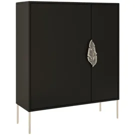 Möbel Kraft Merlin 100 x 120 x 35 cm schwarz matt / schwarz