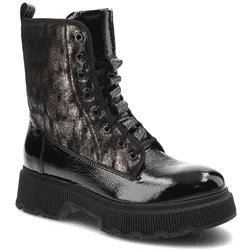 Schwarze Trapperschuhe Clasicco Damen Lederschuhe, 40