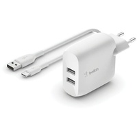 Belkin Boost Charge USB-A-Ladegerät, 24 W, mit zwei Anschlüssen