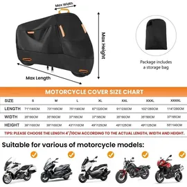 Motorrad Abdeckplane 300D Wasserdichte Outdoor Abdeckhaube XL