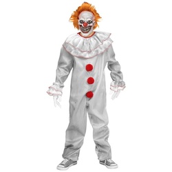Fun World Kostüm Clown-Es-ker Horrorclown Kostüm für Kinder, Das ist Stephen, der King aller Horrorclowns! weiß 146-152