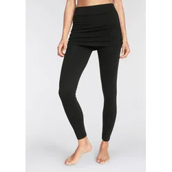 Leggings VIVANCE ACTIVE, Damen, Gr. 36/38, N-Gr, schwarz, Single Jersey, Obermaterial: 95% Baumwolle, 5% Elasthan, unifarben, Basic, bequem lang, Hosen, mit angenähtem Rock
