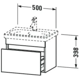 Duravit Waschtischunterschrank Com DuraStyle 50x36,8cm, Nussb dunk./weiß ma, 1 Auszug
