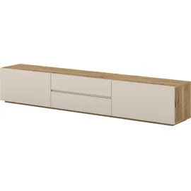 OTTO home Criss Lowboard 200 cm Beige 35,5 cm Eiche/Melamin/Metall