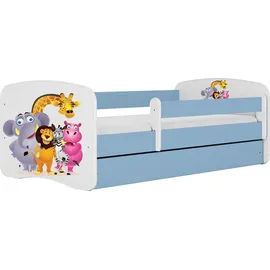 raumhirsch furniture Kinderbett Zoo 80 x 180 cm Holzwerkstoff blau