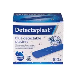 Detectaplast Universal X-Ray Pflaster, detektierbar, Visuell, metall- und röntgendetektierbare Wundpflaster nach HACCP-Standard, Maße 25 x 72 mm, 100 Stück