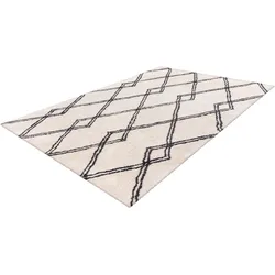 Teppich ME GUSTA "Orlando 125", beige (elfenbein), B:120cm H:27mm L:170cm, Polyester, Teppiche, Weicher Hochflorteppich, dezent gestaltet,Fußbodenheizung geeignet