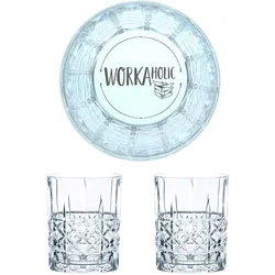 Nachtmann Whiskyglas mit Gravur Workaholic, 2er Set