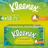 Kleenex Balsam Taschentücher, 4-lagig, Ideal bei Erkältungen und Allergien, 4 x 12 Packungen, Vorratspackung