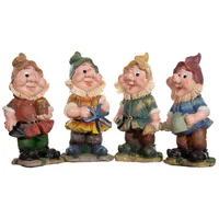 BIRENDY RIESIGER Zwerg, Gartenzwerg XXL Gartenwichtel NF13102 Groß 41cm Gartenfigur (Set-4-Teilig-13102)