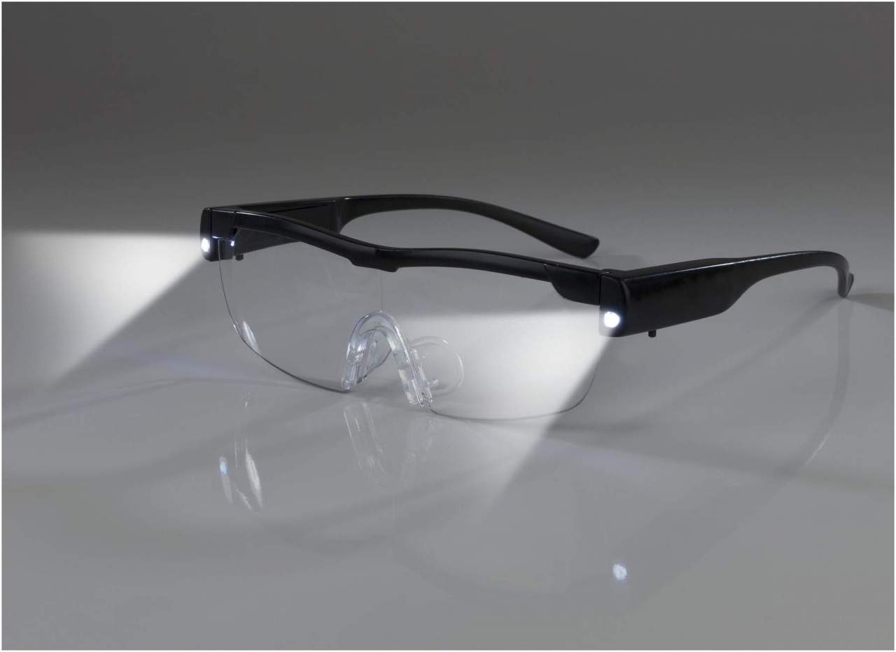 Easymaxx Vergrößerungsbrille mit LED-Licht, schwarz, inkl. Aufbewahrungsbeutel